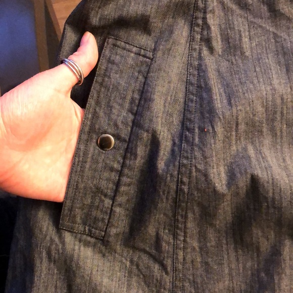 Calvin Klein Scoop Neck Empire Waist Grey Denim Dress Size 6 - Picture 5 of 7